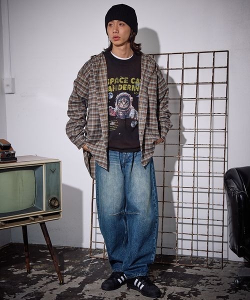 PBLIM（ページボーイリム）の「《UNISEX》チェックフーディシャツ（シャツ/ブラウス・レディース・ブラウン/ブルー・FREE）」の9枚目の写真