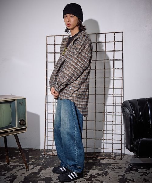 PBLIM（ページボーイリム）の「《UNISEX》チェックフーディシャツ（シャツ/ブラウス・レディース・ブラウン/ブルー・FREE）」の10枚目の写真