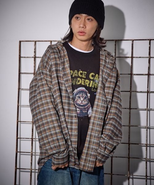 PBLIM（ページボーイリム）の「《UNISEX》チェックフーディシャツ（シャツ/ブラウス・レディース・ブラウン/ブルー・FREE）」の19枚目の写真