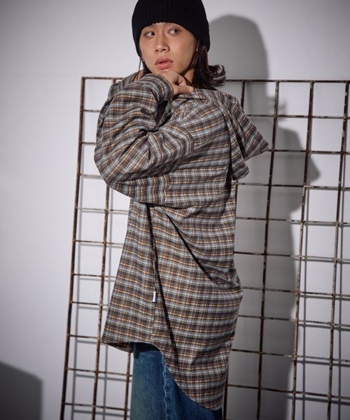 PBLIM（ページボーイリム）の「《UNISEX》チェックフーディシャツ（シャツ/ブラウス・レディース・ブラウン/ブルー・FREE）」の20枚目の写真