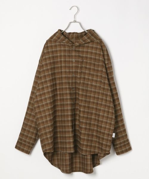 PBLIM（ページボーイリム）の「《UNISEX》チェックフーディシャツ（シャツ/ブラウス・レディース・ブラウン/ブルー・FREE）」の21枚目の写真