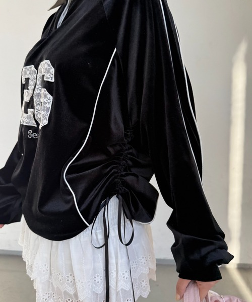 nemne store(ネンネストア)の「【Seoup】ベロアギャザートップス(その他トップス・レディース・ライトグレー/ブラック・SMALL/MEDIUM)」の11枚目の写真