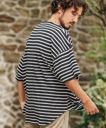 CAMBIO(�J���r�I)��mt9421- Span Fraise Border Key Neck Short Sleeve Cut sew T�V���c(T�V���c/�J�b�g�\�[)