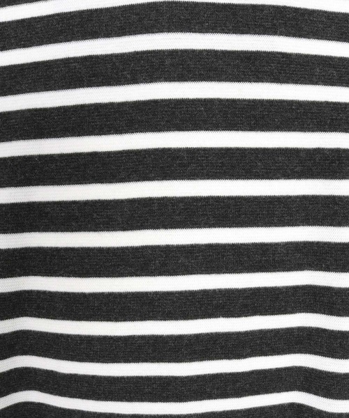 CAMBIO(カンビオ)の「mt9421- Span Fraise Border Key Neck Short Sleeve Cut sew Tシャツ(Tシャツ/カットソー・メンズ・ブラック×ホワイト/ブラック×グレー/グレー×ホワイト・S/M/L)」の12枚目の写真