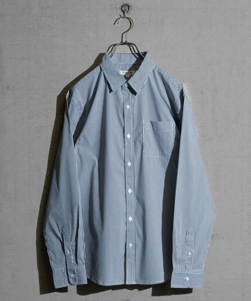 JOHN'S CLOSET（ジョンズクローゼット）の「【a】ブロードストライプ レギュラーシャツ 長袖（シャツ/ブラウス・レディース・ホワイト/ブルー/ブラック・LARGE/MEDIUM）」の2枚目の写真