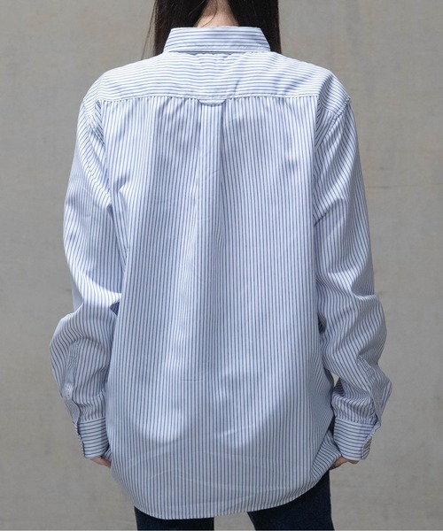 JOHN'S CLOSET（ジョンズクローゼット）の「【a】ブロードストライプ レギュラーシャツ 長袖（シャツ/ブラウス・レディース・ホワイト/ブルー/ブラック・LARGE/MEDIUM）」の18枚目の写真