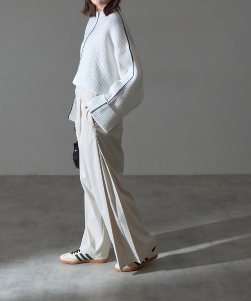 each(イーチ)の「サイドプリーツタック入りワイドパンツ(その他パンツ・レディース・アイボリー/カーキ/ブラック・M)」の22枚目の写真