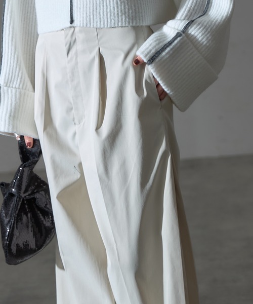 each(イーチ)の「サイドプリーツタック入りワイドパンツ(その他パンツ・レディース・アイボリー/カーキ/ブラック・M)」の18枚目の写真