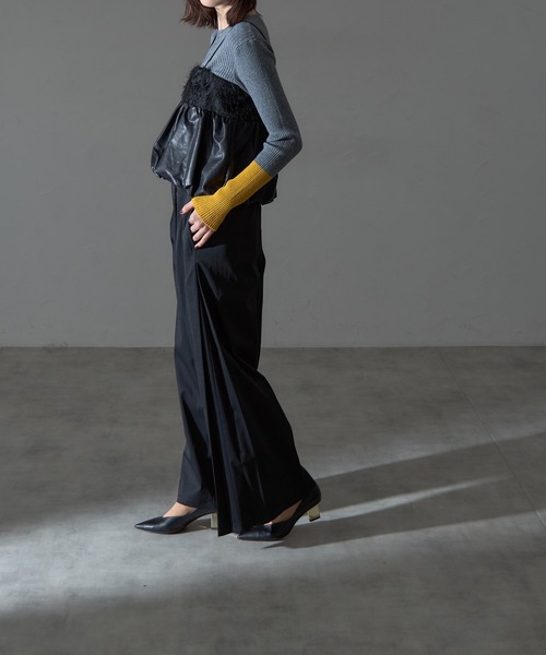 each(イーチ)の「サイドプリーツタック入りワイドパンツ(その他パンツ・レディース・アイボリー/カーキ/ブラック・M)」の12枚目の写真