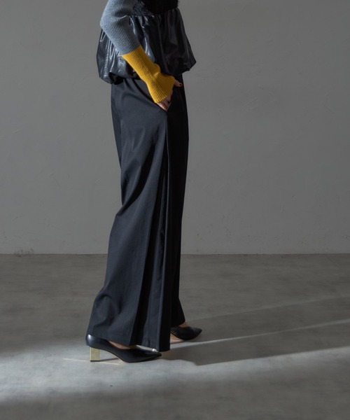 each(イーチ)の「サイドプリーツタック入りワイドパンツ(その他パンツ・レディース・アイボリー/カーキ/ブラック・M)」の7枚目の写真