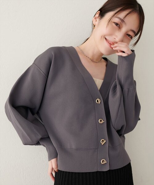 プチプラハトメバー釦カーデ（カーディガン/ボレロ）｜natural couture