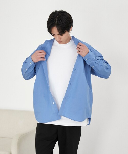 coen(コーエン)の「ブロードバンドカラーシャツ(シャツ/ブラウス・メンズ・ライトブルー/ホワイト・XL/L/M)」の3枚目の写真