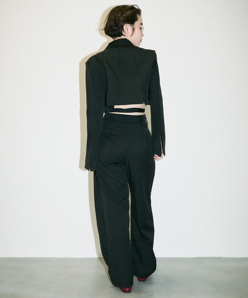 Clum(クルム)の「asymmetry wrap slacks pants / アシンメトリーラップスラックスパンツ(スラックス・レディース・ブラック/ブラウン・SMALL/MEDIUM)」の10枚目の写真