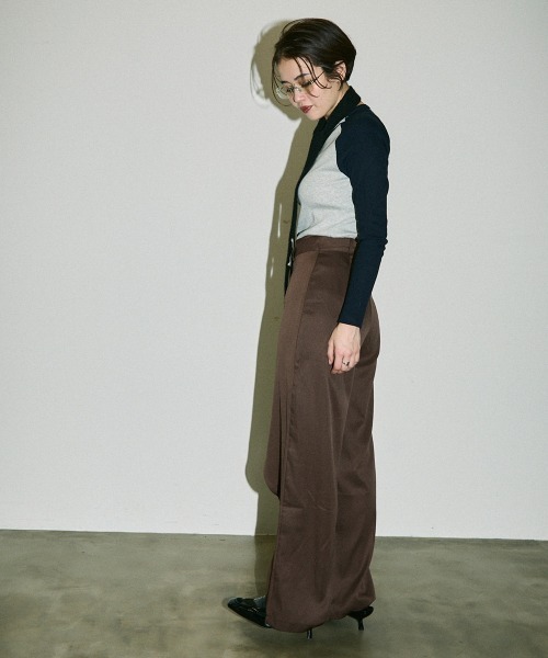 Clum(クルム)の「asymmetry wrap slacks pants / アシンメトリーラップスラックスパンツ(スラックス・レディース・ブラック/ブラウン・SMALL/MEDIUM)」の18枚目の写真