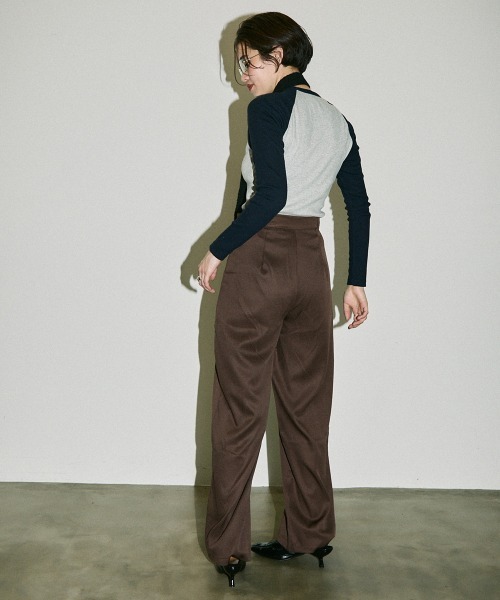 Clum(クルム)の「asymmetry wrap slacks pants / アシンメトリーラップスラックスパンツ(スラックス・レディース・ブラック/ブラウン・SMALL/MEDIUM)」の20枚目の写真