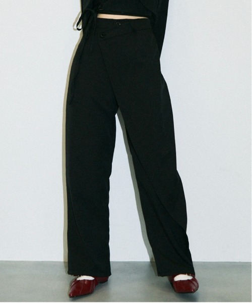 Clum(クルム)の「asymmetry wrap slacks pants / アシンメトリーラップスラックスパンツ(スラックス・レディース・ブラック/ブラウン・SMALL/MEDIUM)」の22枚目の写真