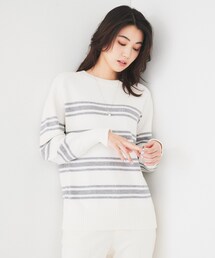 UNTITLED - UNTITLED [L]ルミーナウールVネックニット パープル　48(6L) UNTITLED [L]ルミーナウールVネックニット パープル 48(6L)