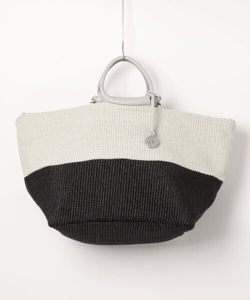 marco masi(マルコマージ)の「【MARCO MASI】レザーハンドルラフィアバッグ(Q56342)(トートバッグ・レディース・ブラック系その他/キャメル・ALL)」の2枚目の写真
