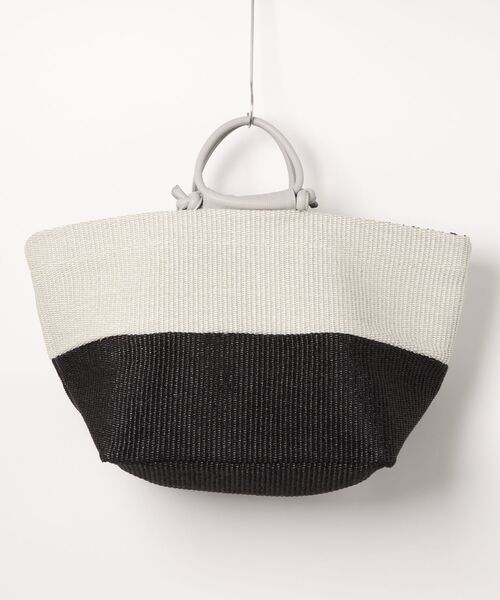 marco masi(マルコマージ)の「【MARCO MASI】レザーハンドルラフィアバッグ(Q56342)(トートバッグ・レディース・ブラック系その他/キャメル・ALL)」の3枚目の写真