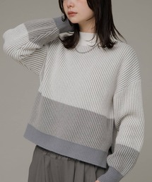 URBAN RESEARCH Sonny Label | バイカラー畦ニット(ニット/セーター)