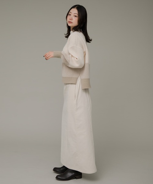 URBAN RESEARCH Sonny Label(アーバンリサーチサニーレーベル)の「バイカラー畦ニット(ニット/セーター・レディース・ベージュ/グレー/ブルー・FREE)」の18枚目の写真