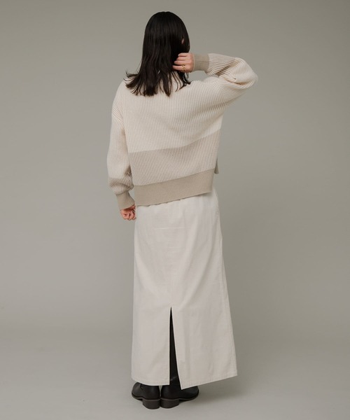 URBAN RESEARCH Sonny Label(アーバンリサーチサニーレーベル)の「バイカラー畦ニット(ニット/セーター・レディース・ベージュ/グレー/ブルー・FREE)」の17枚目の写真