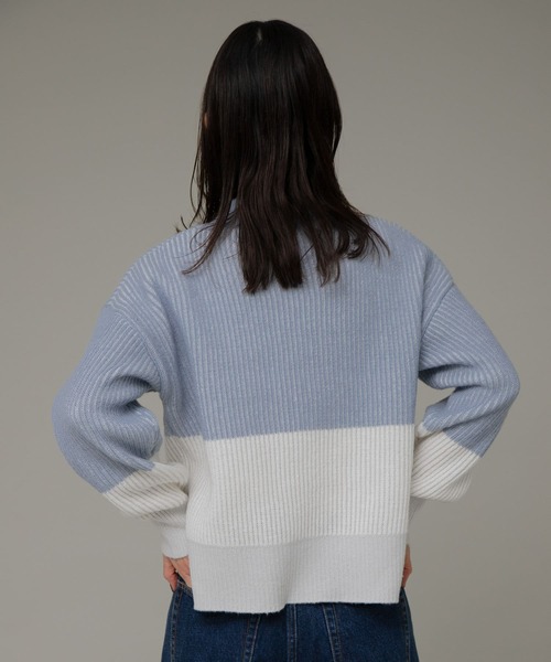 URBAN RESEARCH Sonny Label(アーバンリサーチサニーレーベル)の「バイカラー畦ニット(ニット/セーター・レディース・ベージュ/グレー/ブルー・FREE)」の13枚目の写真