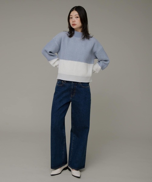 URBAN RESEARCH Sonny Label(アーバンリサーチサニーレーベル)の「バイカラー畦ニット(ニット/セーター・レディース・ベージュ/グレー/ブルー・FREE)」の11枚目の写真