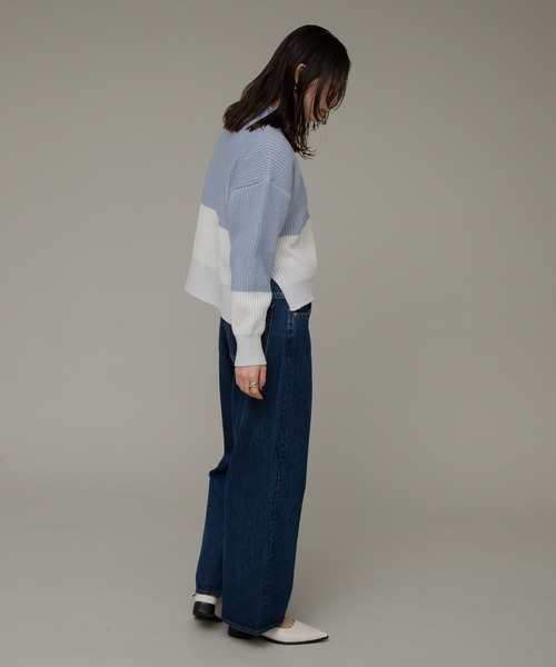 URBAN RESEARCH Sonny Label(アーバンリサーチサニーレーベル)の「バイカラー畦ニット(ニット/セーター・レディース・ベージュ/グレー/ブルー・FREE)」の10枚目の写真