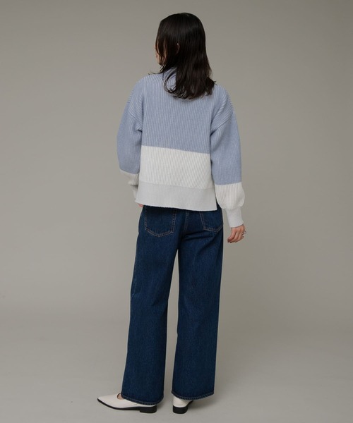 URBAN RESEARCH Sonny Label(アーバンリサーチサニーレーベル)の「バイカラー畦ニット(ニット/セーター・レディース・ベージュ/グレー/ブルー・FREE)」の9枚目の写真