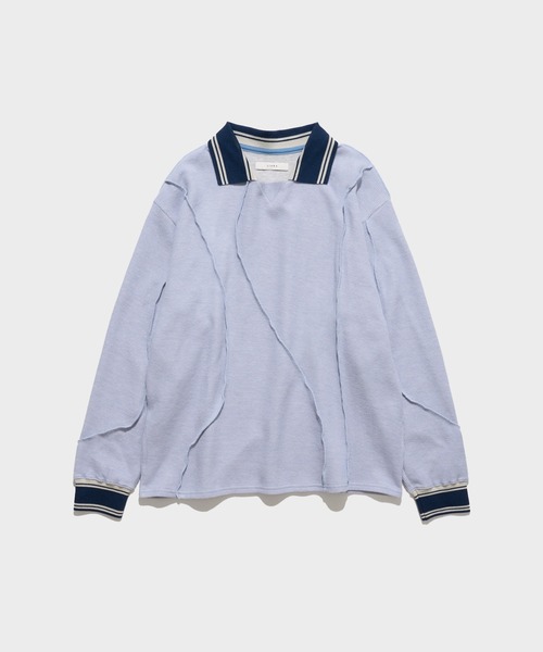 Jieda(ジエダ)の「WOOL GAME SHIRT(ポロシャツ・メンズ・グレー/ブラック/サックスブルー・1/2)」の2枚目の写真