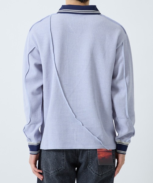 Jieda(ジエダ)の「WOOL GAME SHIRT(ポロシャツ・メンズ・グレー/ブラック/サックスブルー・1/2)」の6枚目の写真