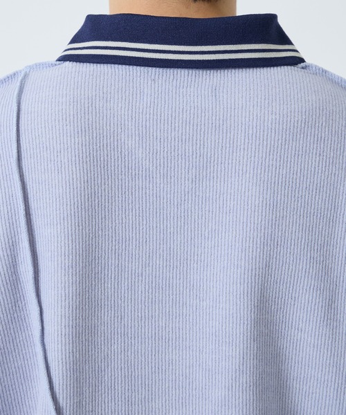 Jieda(ジエダ)の「WOOL GAME SHIRT(ポロシャツ・メンズ・グレー/ブラック/サックスブルー・1/2)」の9枚目の写真