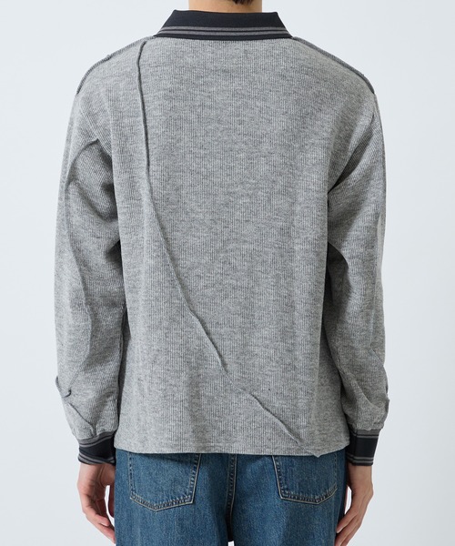 Jieda(ジエダ)の「WOOL GAME SHIRT(ポロシャツ・メンズ・グレー/ブラック/サックスブルー・1/2)」の14枚目の写真