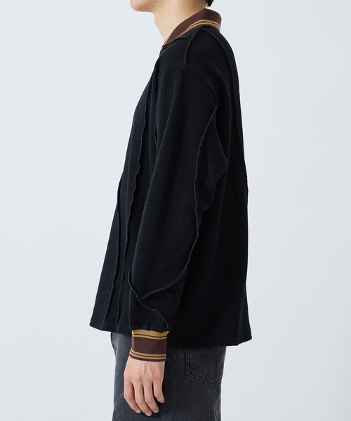 Jieda(ジエダ)の「WOOL GAME SHIRT(ポロシャツ・メンズ・グレー/ブラック/サックスブルー・1/2)」の21枚目の写真