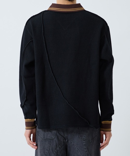 Jieda(ジエダ)の「WOOL GAME SHIRT(ポロシャツ・メンズ・グレー/ブラック/サックスブルー・1/2)」の22枚目の写真