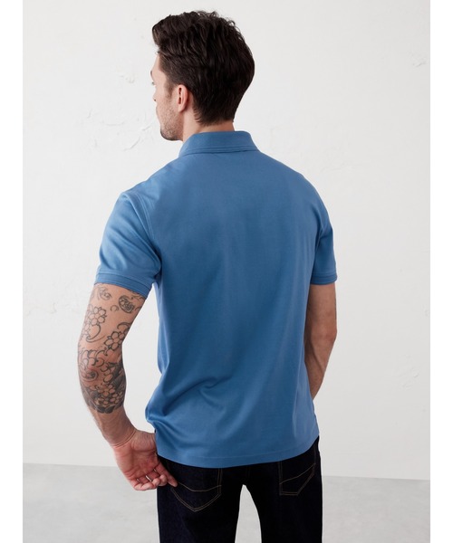 BANANA REPUBLIC FACTORY STORE（バナナリパブリック ファクトリーストア）の「BANANA REPUBLIC FACTORY STORE　　LUXE TOUCH ノンボタンポロシャツ（ポロシャツ・メンズ・インディゴブルー/ナチュラル/ブルー・XL/L/M/S）」の9枚目の写真