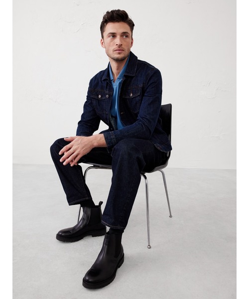 BANANA REPUBLIC FACTORY STORE（バナナリパブリック ファクトリーストア）の「BANANA REPUBLIC FACTORY STORE　　LUXE TOUCH ノンボタンポロシャツ（ポロシャツ・メンズ・インディゴブルー/ナチュラル/ブルー・XL/L/M/S）」の5枚目の写真