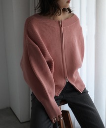 ダブルジップスポンディッシュニット