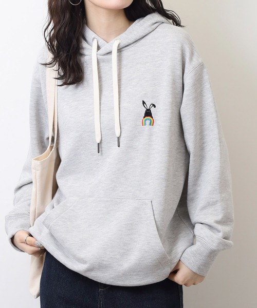 FUNALIVE(ファンアライブ)の「SHABBY レインボー刺繍プルオーバーパーカー unisex(パーカー・メンズ・ブラック/グレー/オフホワイト・S/XL/M/L)」の14枚目の写真