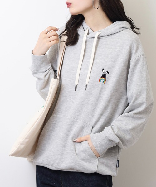 FUNALIVE(ファンアライブ)の「SHABBY レインボー刺繍プルオーバーパーカー unisex(パーカー・メンズ・ブラック/グレー/オフホワイト・S/XL/M/L)」の15枚目の写真