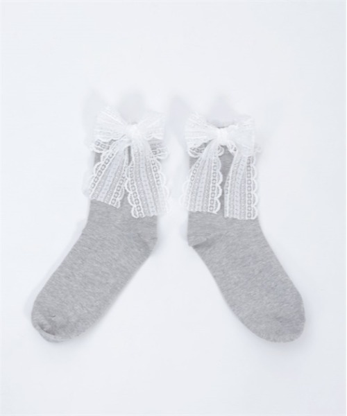 axes femme POETIQUE（アクシーズファムポエティック）の「レースリボンソックス（ソックス/靴下・レディース・ブラック/グレー・FREE）」の6枚目の写真