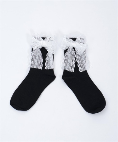 axes femme POETIQUE（アクシーズファムポエティック）の「レースリボンソックス（ソックス/靴下・レディース・ブラック/グレー・FREE）」の14枚目の写真