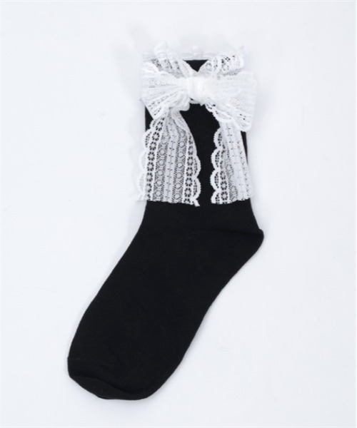 axes femme POETIQUE（アクシーズファムポエティック）の「レースリボンソックス（ソックス/靴下・レディース・ブラック/グレー・FREE）」の15枚目の写真