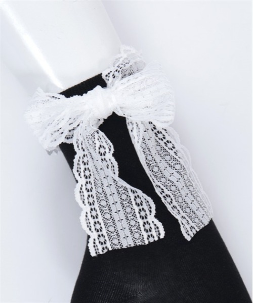 axes femme POETIQUE（アクシーズファムポエティック）の「レースリボンソックス（ソックス/靴下・レディース・ブラック/グレー・FREE）」の19枚目の写真