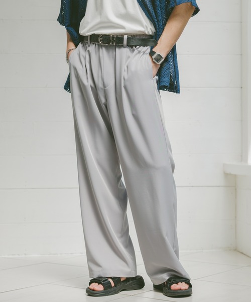 LUXURY+EASY】＜接触冷感＞ラグイージー/ドレープワイドイージーパンツ