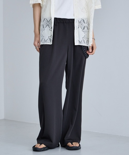 接触冷感【LUXURY+EASY】 DRAPE WIDE BUGGY EASY PANTS / ラグイージー