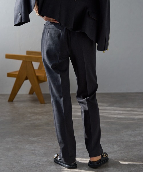 etre pret（エトレプレ）の「多サイズ対応 裾上げ不要 ストレートパンツ ※セットアップ可（スーツパンツ・レディース・ネイビー/チャコールグレー・11号/9号/13号/5号/7号/15号）」の3枚目の写真