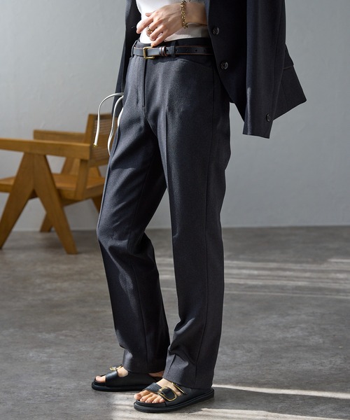 etre pret（エトレプレ）の「多サイズ対応 裾上げ不要 ストレートパンツ ※セットアップ可（スーツパンツ・レディース・ネイビー/チャコールグレー・11号/9号/13号/5号/7号/15号）」の8枚目の写真