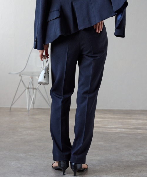 etre pret（エトレプレ）の「多サイズ対応 裾上げ不要 ストレートパンツ ※セットアップ可（スーツパンツ・レディース・ネイビー/チャコールグレー・11号/9号/13号/5号/7号/15号）」の9枚目の写真